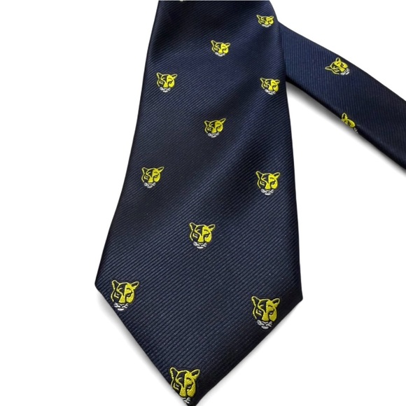 Rahr & Rahr Other - Rahr & Rahr Collection-Navy-Panther Print Mens Tie-Made in USA-Collegiate-2000s